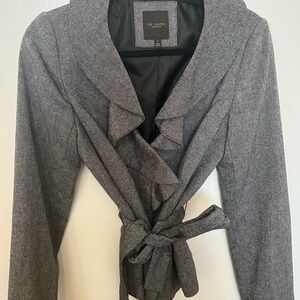 The Limited Gray Wrap Blazer with Belt